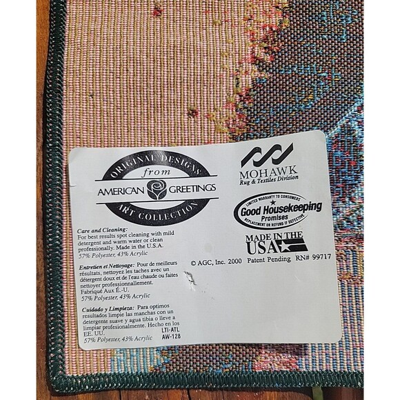 Vtg Set 3 Christmas Tapestry Placemats 17" x 13" Santa Sleigh Reindeer - Picture 6 of 6